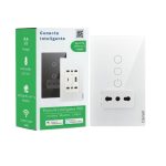 Interruptor Inteligente Wifi Placa Vidrio 2 Canal + Enchufe Blanco